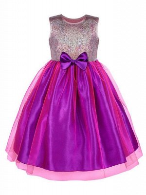Нарядное розовое платье для девочки Цвет: пурпурный