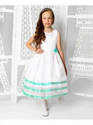 Нарядное белое платье с лентами для девочки Цвет: белый