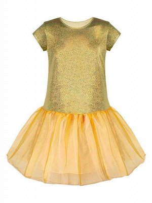 Радуга дети Нарядное золотое платье для девочки Цвет: жёлтый