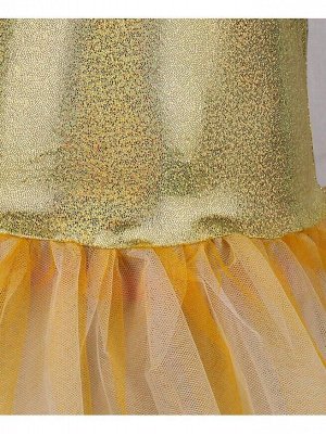 Радуга дети Нарядное золотое платье для девочки Цвет: жёлтый