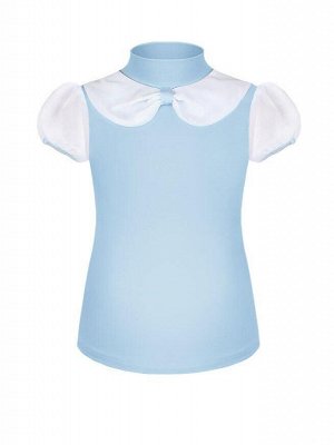 Голубая водолазка (блузка) для девочки школьная Цвет: Голубой