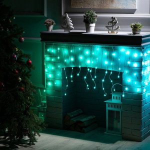Умная гирлянда «Бахрома» 2 x 0.4 м роса, IP20, серебристая нить, 99 LED, пульт ДУ, приложение, свечение RGB, USB
