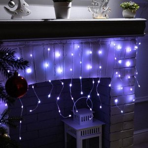 Умная гирлянда «Бахрома» 2 x 0.4 м роса, IP20, серебристая нить, 99 LED, пульт ДУ, приложение, свечение RGB, USB