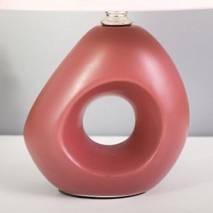 Настольная лампа с абажуром RISALUX «Сигалия», Е14, 15 Вт бордовый, 15x15x28 см