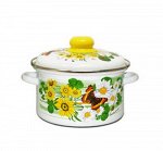 Кастрюля 2,0л цил белая с рис