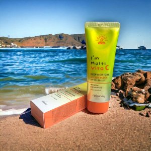 Real Beauty Bloomy/ Солнцезащитный крем с витамином С/ Sun Block I'm Multi Vita C Deep Moisture UV SPF50+/PA++++