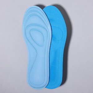 Стельки для обуви, универсальные, влаговпитывающие, 35-40 р-р, пара, цвет голубой