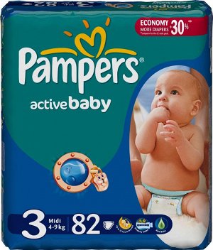 PAMPERS Подг Act Baby-Dry Midi (6-10кг)ДжамбУпак82+Подг-трус PremCare Pants Midi (6-11кг)Упак2 Обр