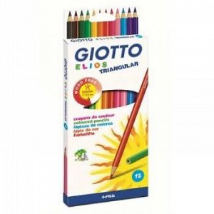 Карандаши 12цв Giotto ELIOS GIANT утолщенные полимерные 221500 Fila {Индия}