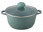 Кастрюля с антипригарным мраморным покрытием MALACHITE 7,5 литра