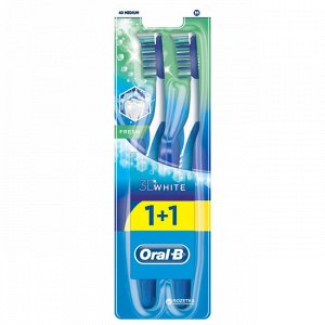 ORAL_B Зубная щетка 3D White Отбеливание 40 средняя 1 +1шт бесплатно