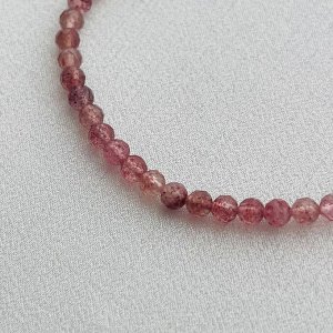 Браслет из Клубничного кварца огранка