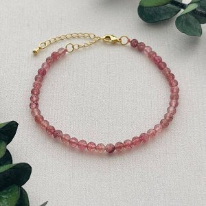 Браслет из Клубничного кварца огранка