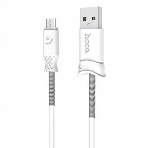 Кабель USB - micro USB Hoco X24 Pisces  100см 2,4A (white)