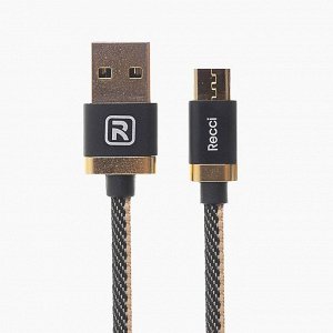 Кабель USB - micro USB Recci RCM-K200 Astral  200см 2,1A  (black)