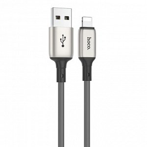 Кабель USB - Apple lightning Hoco X66  100см 2,4A  (gray)