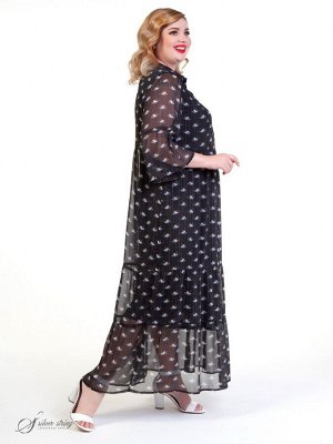 Платье Элегантное, длинное платье для торжественных случаев из ткани с оригинальным принтом, выполненным в технике digital. Платье двухслойное, нижний слой выполняет функцию подкладки. Рукав втачной, 