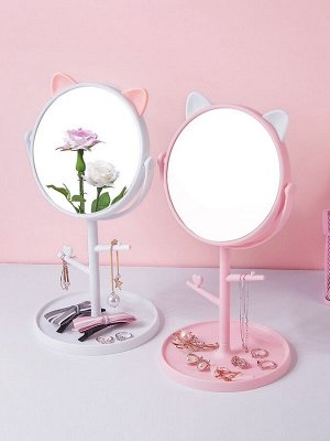 Зеркало настольное для макияжа / Косметическое, туалетное зеркало на подставке