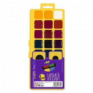 Лео "Играй" Краска акварель" медовые, без кисти  LPW-0124,  24цв.