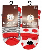 НОСКИ ЖЕНСКИЕ GRAND LINE (Ж-31, ЦВЕТЫ/ПОЛОСКА)
