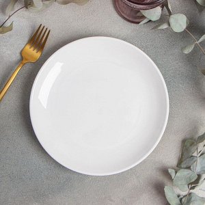 Тарелка фарфоровая десертная Magistro «Бланш», d=20,5 см, цвет белый