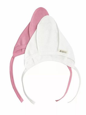 Чепчик для новорожденных  AMAROBABY Nature Зефир, розовый/молочный, 2 шт., 62