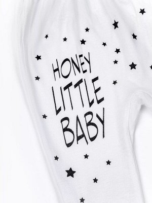 Ползунки для новорожденных Amarobaby HONEY LITTLE BABY белый 68