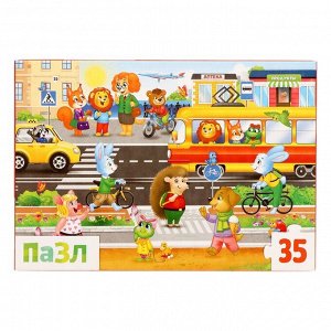 Puzzle Time Пазлы «Город зверят», 35 элементов