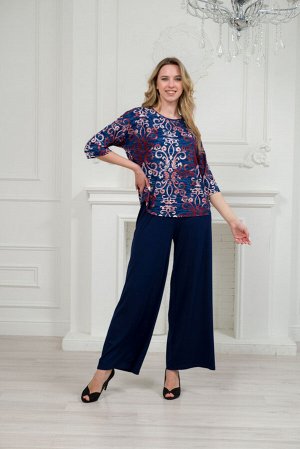 Костюм женский из кофты с рукавом 3/4 и брюк из вискозы Элеонора вензеля