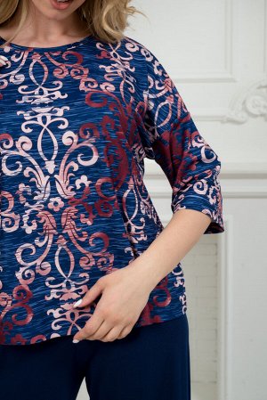 Костюм женский из кофты с рукавом 3/4 и брюк из вискозы Элеонора вензеля