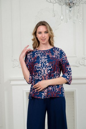 Костюм женский из кофты с рукавом 3/4 и брюк из вискозы Элеонора вензеля