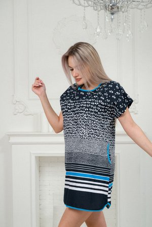 Туника женская Социал камушки на черном