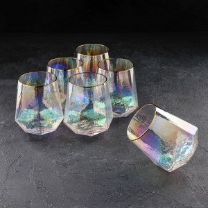 Набор стеклянных стаканов Magistro «Дарио», 450 мл, 10?11,5 см, 6 шт, цвет перламутровый