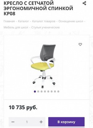 Кресло ученическое с эргономичной сетчатой спинкой