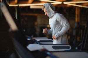 Мужской лонгслив NEBBIA Long-sleeve T-shirt with a hoodie (светло-серый)(330)