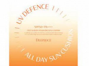 Deoproce Солнцезащитный кушон веганский Sun Cushion Big UV Defence All Day Face&Body Vegan SPF50+, Pa++++, 25 гр