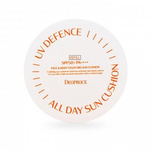 Deoproce Солнцезащитный кушон веганский Sun Cushion Big UV Defence All Day Face&Body Vegan SPF50+, Pa++++, 25 гр