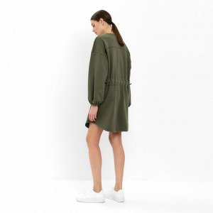 Платье с кулиской мини женское MINAKU: Casual Collection, хаки