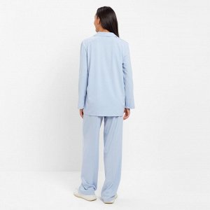 Костюм женский (жакет, брюки) MINAKU: Green trend цвет голубой, размер 44