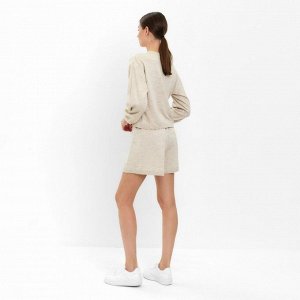 Комплект женский (джемпер, шорты) MINAKU: Casual Collection, бежевый
