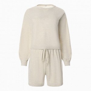 Комплект женский (джемпер, шорты) MINAKU: Casual Collection, бежевый