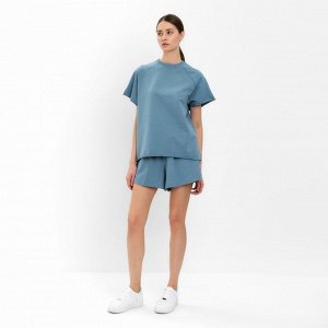 Комплект женский (майка, шорты) MINAKU: Casual Collection, пепельный