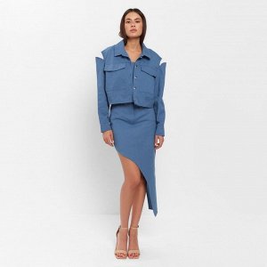 Юбка женская асимметричная MIST: Denim, синий