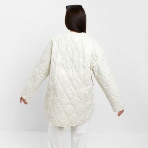 Куртка стёганая женская демисезонная MIST Oversize, молочная