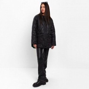 Куртка стёганая женская демисезонная MIST Oversize, чёрная