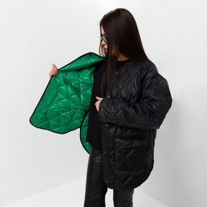 Куртка стёганая женская демисезонная MIST Oversize, чёрная