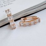 Серьги дорожки, ювелирная бижутерия, коллекция &quot;Дубай&quot;, покрытие: позолота, цвет камней: прозрачный, 23145, арт. 947.229