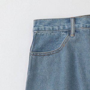 Женская джинсовая юбка с разрезами