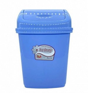 Контейнер для мусора, 5 л, с крышкой, пластик, голубой, ФАНТАЗИЯ