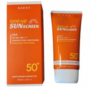 NAEXY Солнцезащитный крем для лица Sunscreen Booster Whitening Tone-Up SPF50+ Pa++++, 70 мл